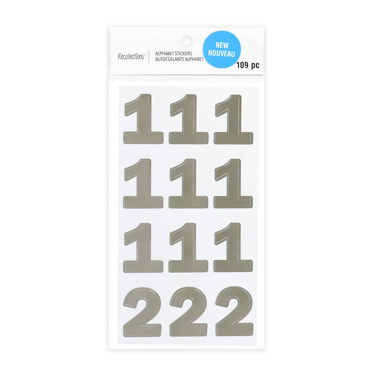 12 Pack: Silver Foil Number Stickers by Recollections™